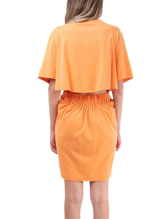 MY T Καλοκαιρινό Mini T-shirt Φόρεμα Πορτοκαλί