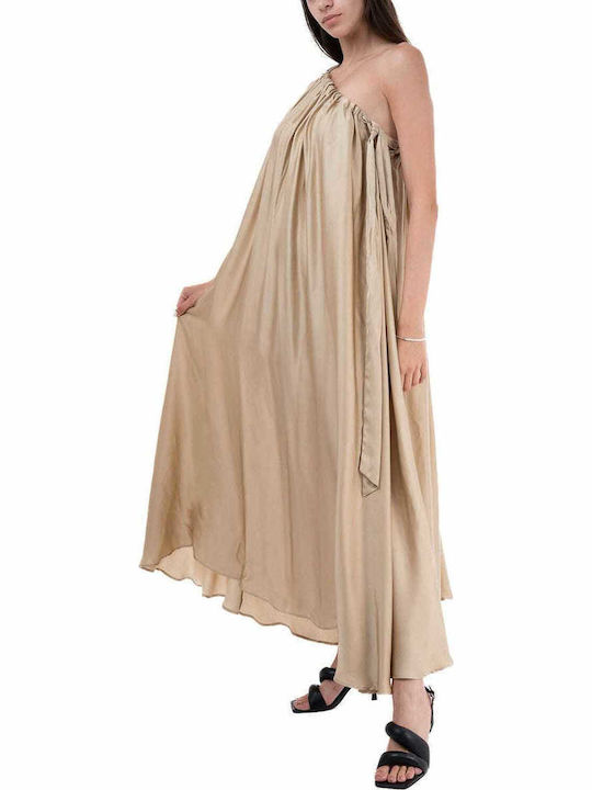 Sommer Maxi Abendkleid Beige