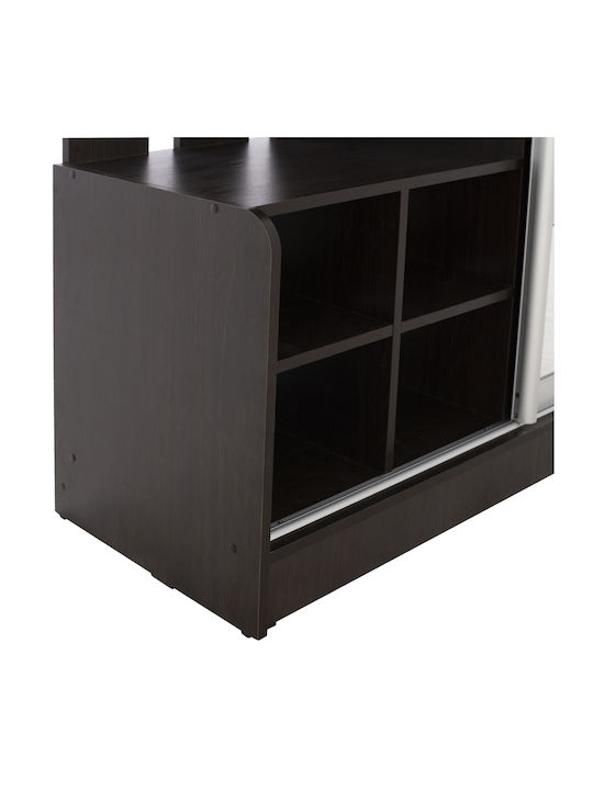 Dulce Entry Furniture with Mirror / Hanger / Shoe Rack & Wardrobe Wenge 118x45x210cm