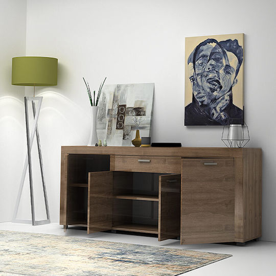 Μπουφές Joseph Ξύλινος με Συρτάρια Καρυδί 177x40x76cm