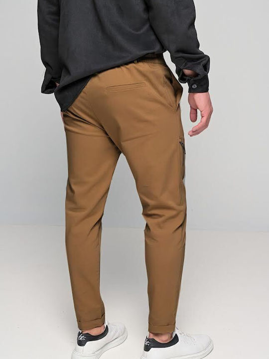 Trousers Chino Elastic in Regular Fit Brown