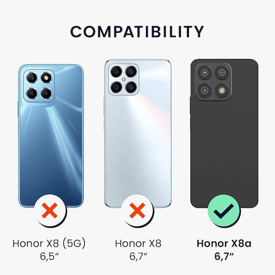 KWmobile Matte Back Cover Silicone with Strap Green (Honor X8a)