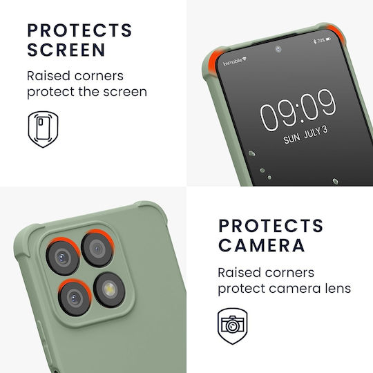 KWmobile Matte Back Cover Silicone with Strap Green (Honor X8a)