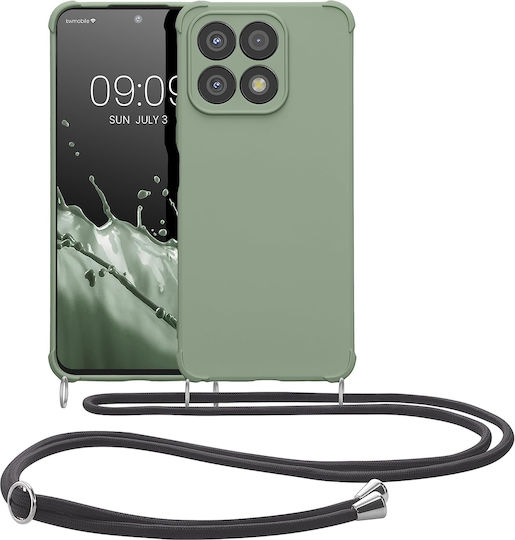 KWmobile Matte Back Cover Silicone with Strap Green (Honor X8a)