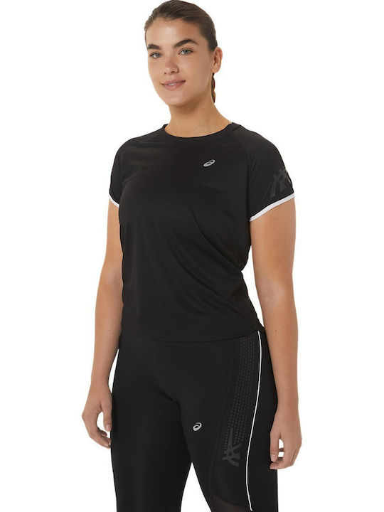 ASICS ICON Damen Sportlich T-shirt Schwarz