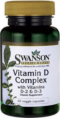 Swanson D Complex Vitamin for Immune System Boost & Bone Health 60 veg. caps