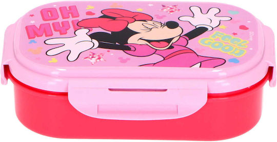 Disney Minnie Mouse Πλαστικό Παιδικό Δοχείο Φαγητού Minnie Ροζ 21 x 14 x 6εκ.