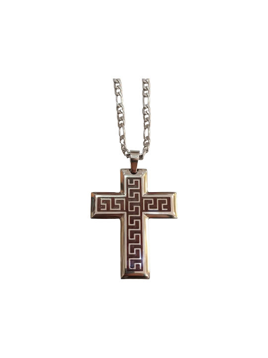 One Men's Cross from Steel with Chain