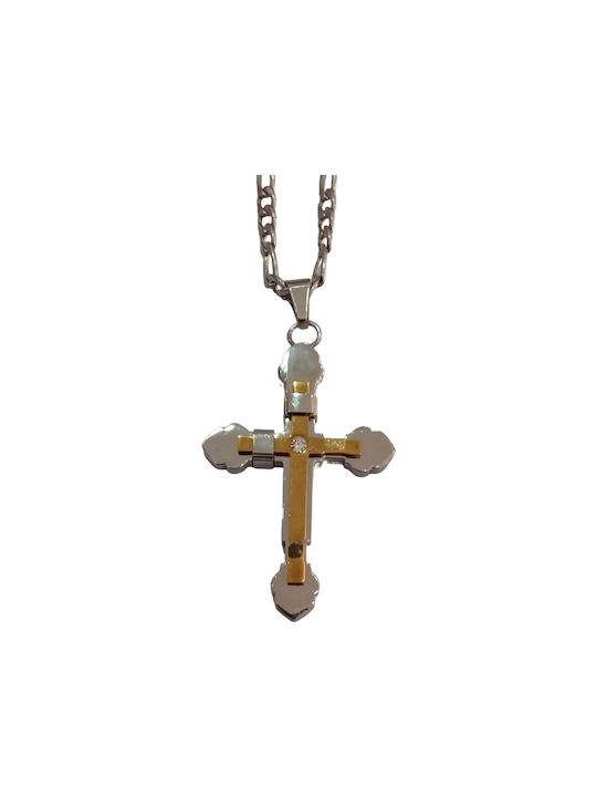 One Men's Cross from Steel with Chain