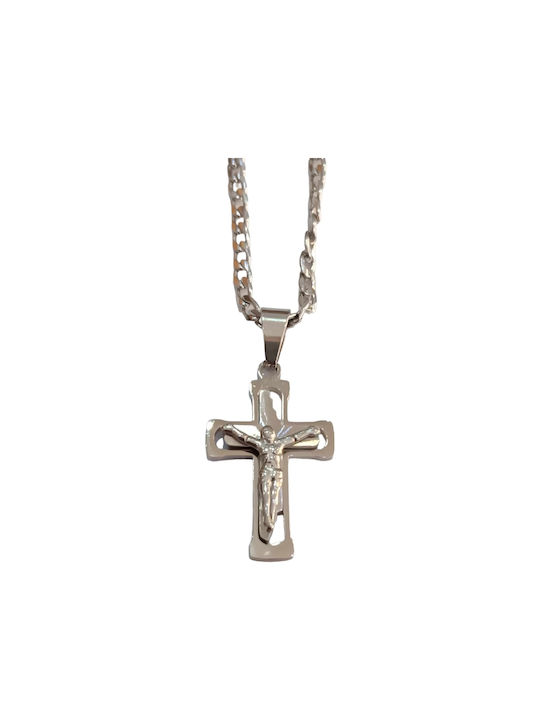 One Men's Cross from Steel with Chain