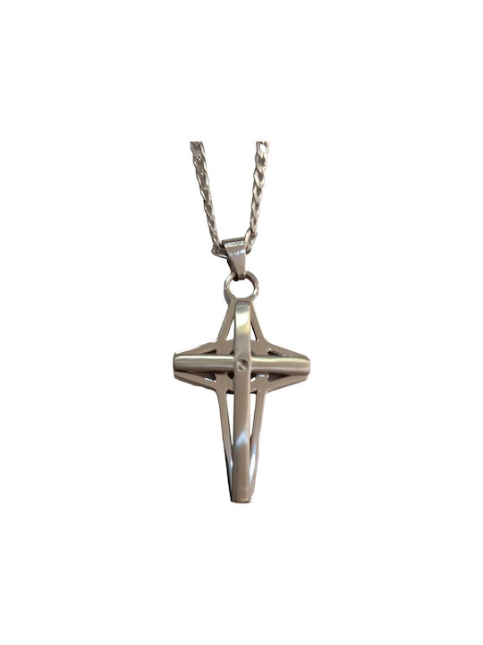 One Men's Cross from Steel with Chain