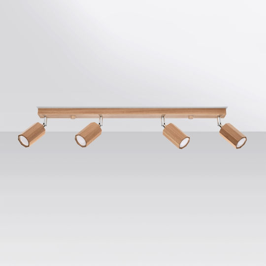 Sollux Spot with 4 Lights and with Socket GU10 in Brown Color