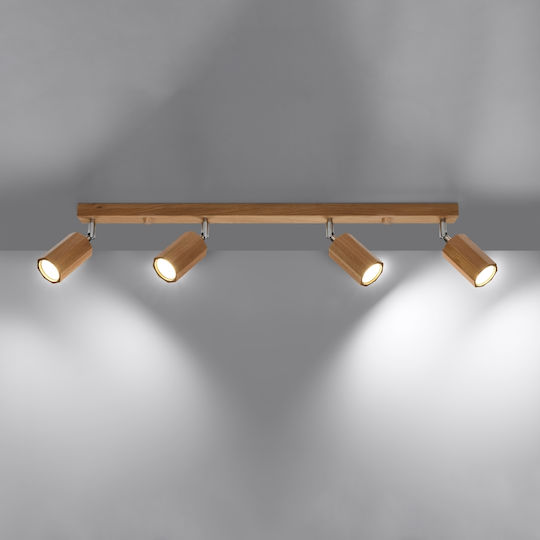 Sollux Spot with 4 Lights and with Socket GU10 in Brown Color