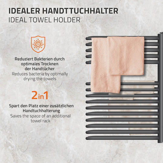 ML-Design Towel Rail Bathroom 800x500 Gray