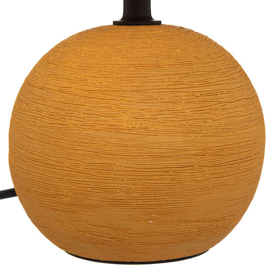 Atmosphera Timéo Ceramic Table Lamp for E14 Socket with Yellow Shade and Base Mustard Yellow
