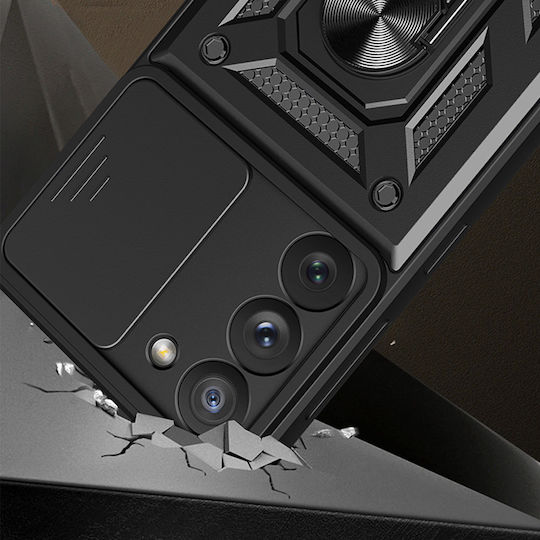 Hurtel Hybrid Armor Camshield Back Cover Πλαστικό / Σιλικόνης Navy Μπλε (Galaxy A34)