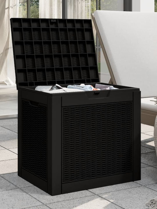 vidaXL Cutie de depozitare pentru exterior din polipropilenă 118lt Negru L55.5xW43xH53buc