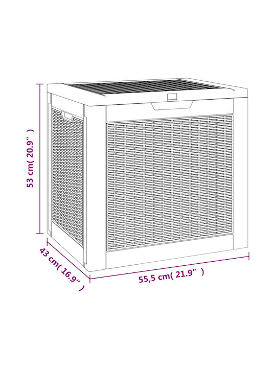 vidaXL Cutie de depozitare pentru exterior din polipropilenă 118lt Negru L55.5xW43xH53buc