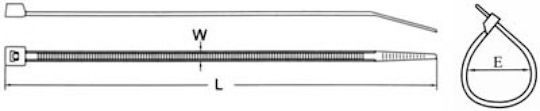 KSS White Plastic Cable Ties 203x3,2mm 02.012.0148