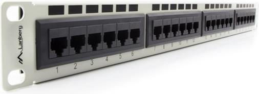 Lanberg Patch Panel for Rack 1U 19" with 24 cat6 Ports Gray