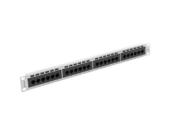 Lanberg Patch Panel for Rack 1U 19" with 24 cat6 Ports Gray