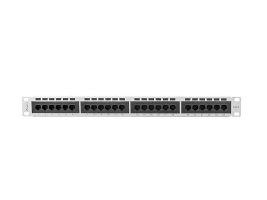 Lanberg Patch Panel for Rack 1U 19" with 24 cat6 Ports Gray