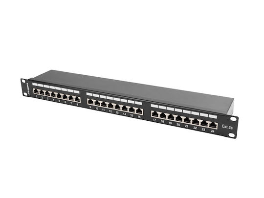 Lanberg Shielded Patch Panel for Rack 1U 19" with 24 cat5e Ports Black