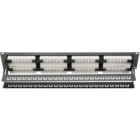 Digitus Patch Panel Unshielded για Rack 2U 19" 48 Θυρών cat6 Μαύρο