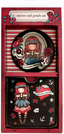 Santoro Makeup Mirror Purse Mary Rose 9x9cm Multicolored