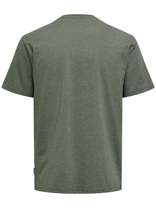 Only & Sons Herren T-Shirt Kurzarm Khaki