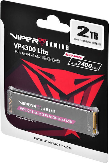 Patriot VP4300 Lite SSD 2TB M.2 Type with PCI Express 4.0 Connection PS5 Compatible VP4300L2TBM28H