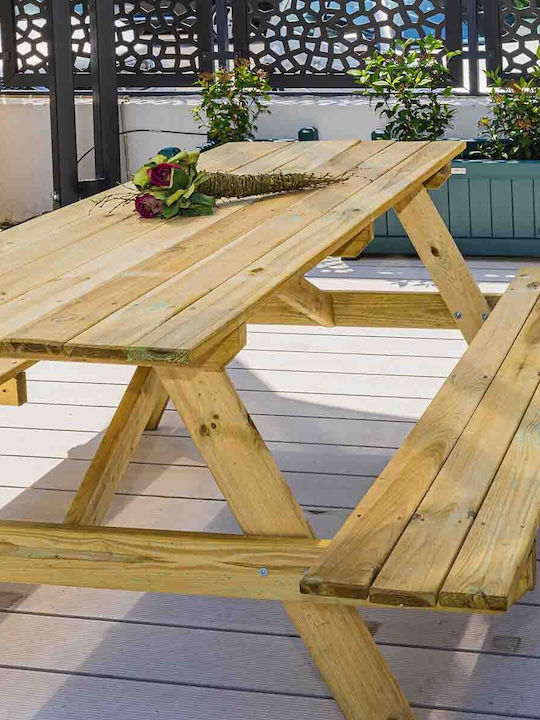 Ξύλινο Τραπέζι Εξωτερικού Χώρου 150x150x75εκ.