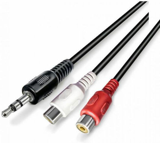 Grundig 3.5mm Male Audio Cable RCA Female Black 0.2m