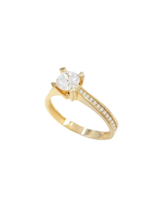 ART D OR - MONO RING IN GOLD K14 WITH ZIRCONIUM ADR-140