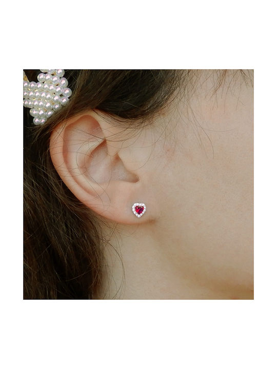 ART D OR - ART D OR - SCOOL HEARTS IN WHITE GOLD K14 WITH ZIRGON ADE-289 Transparent Fuchsia