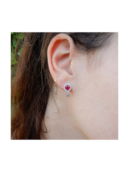 ART D OR - SCULAR ROSE IN WHITE GOLD K14 WITH ZIRGON ADE-386 Transparent White Fuchsia