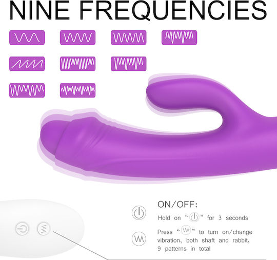 La Lolita Amsterdam Josua Vibrator Iepurele 22cm Fuchsia