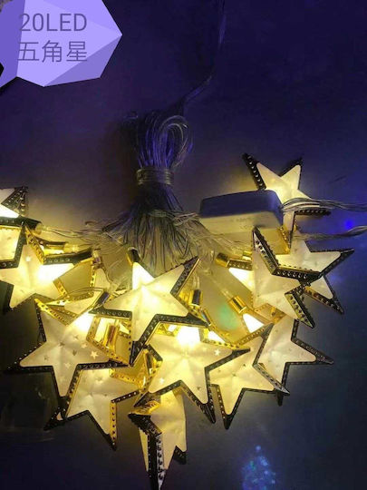 20 Lights LED 3.5m. Warm White Battery in String 1pcs 20 Lights LED 3.5m. Warm White Battery in String 1pcs