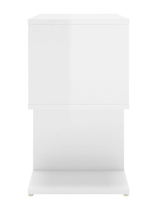 White Wooden Bedside Tables 2 Pieces 50x30x51.5cm