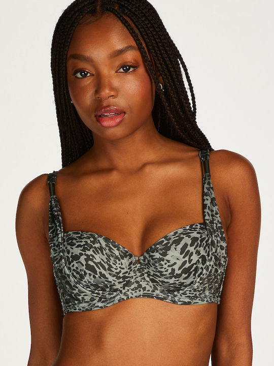Padded Bikini Bra with Adjustable Straps Khaki