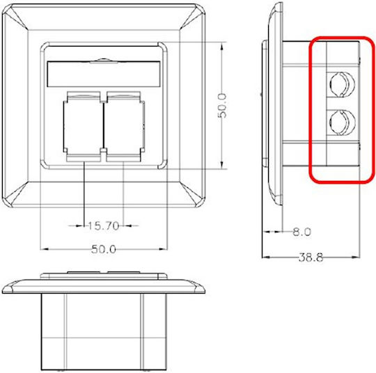 Goobay Double External Network Socket RJ45 Type Cat6 In White Colour 68244
