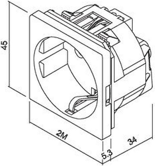 Geyer Μονή Πρίζα Δικτύου RJ45 χωρίς Πλαίσιο Τύπου Cat5 σε Λευκό Χρώμα 744501S