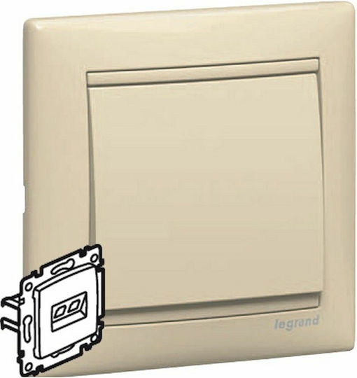 Legrand Valena Doppelter Netzsteckdose RJ45 ohne Rahmen Typ Cat6 in Beige Farbe 774147