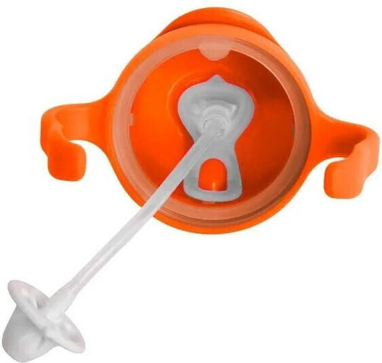 B.Box Baby Cup with Handles and Straw made of Plastic Orange 240ml for 6m+m+