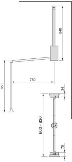 Emuca Metal Wardrobe Lift Brown 223-9283913### 1pcs