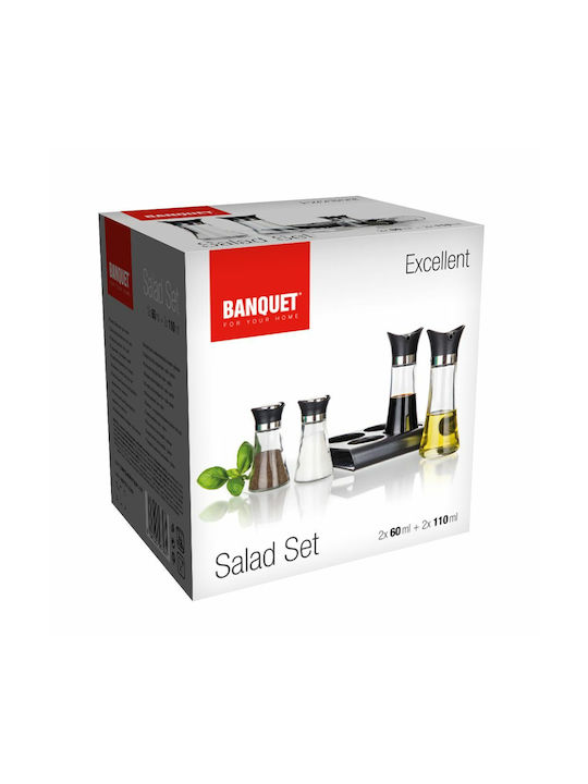 Oil & Vinegar Set with Salt & Pepper Glass with Flow 110ml