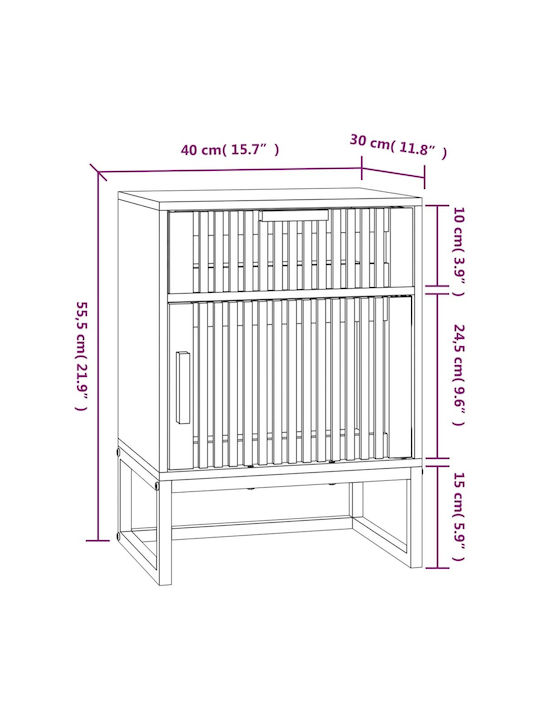 Noptiere Bej 2buc 40x30x55.5cm