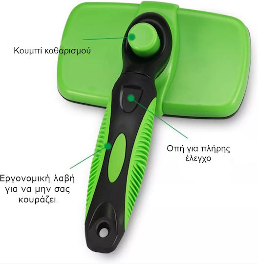 Brush Small for Short-Haired Dogs for Coat Cleaning Green