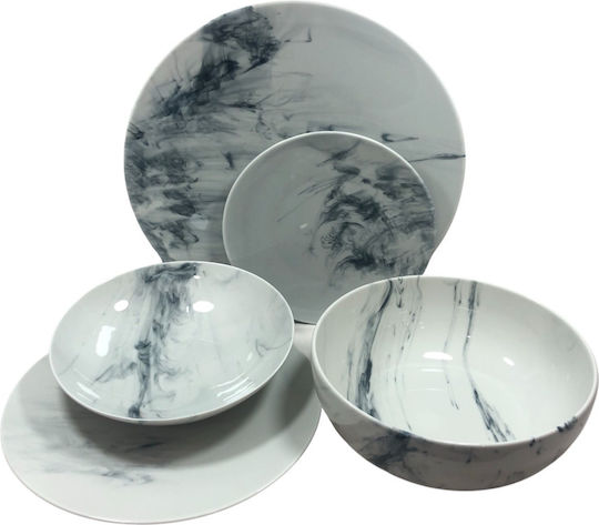 Cryspo Trio Gray Porcelain Dinnerware Set 20pcs
