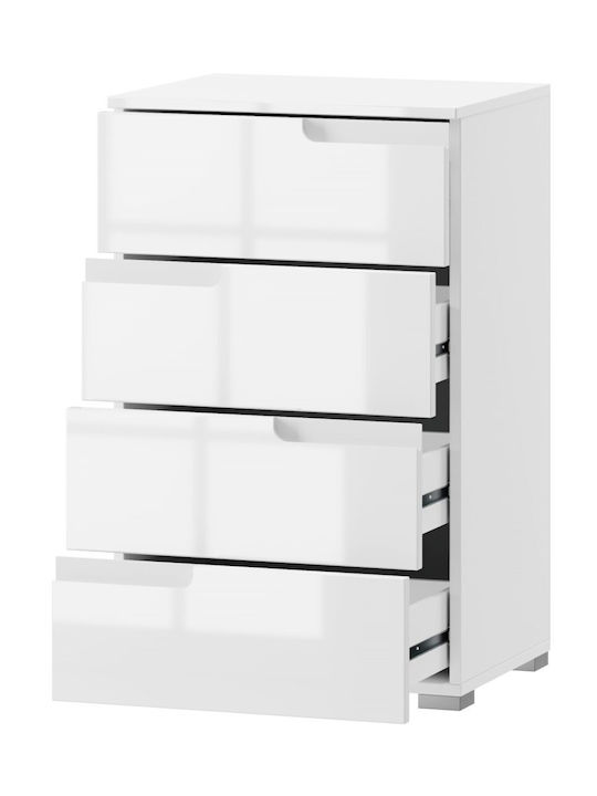 Aurora Storage Drawers with 4 Drawers Λευκή L50xW40xH80cm